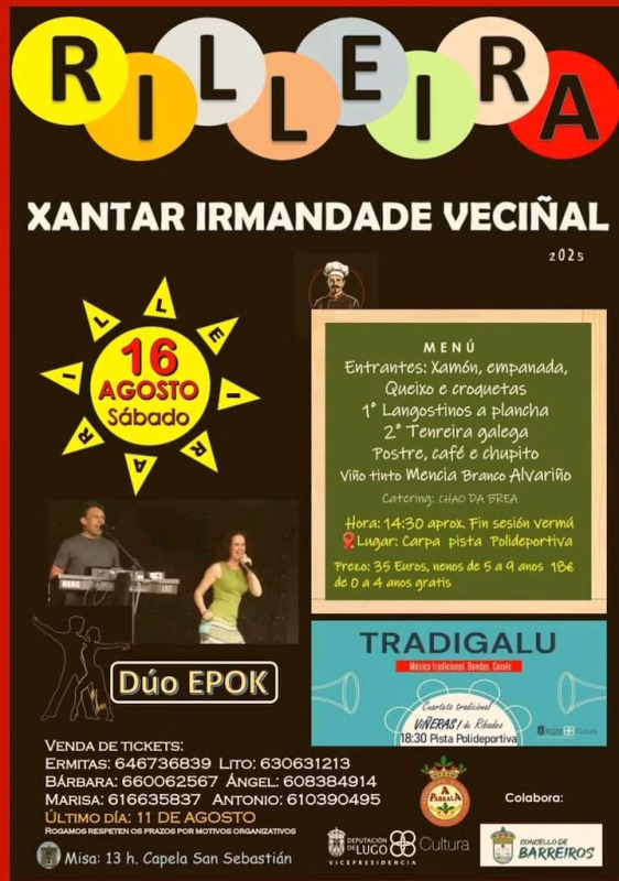 Xantar Irmandade Veciñal Rilleira en Barreiros en Barreiros