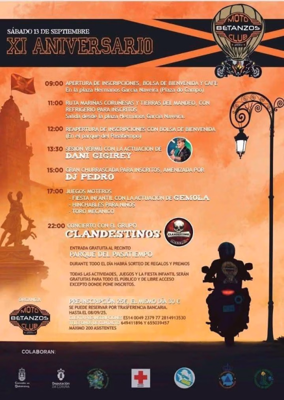 XI Aniversario Moto Club Betanzos en Betanzos