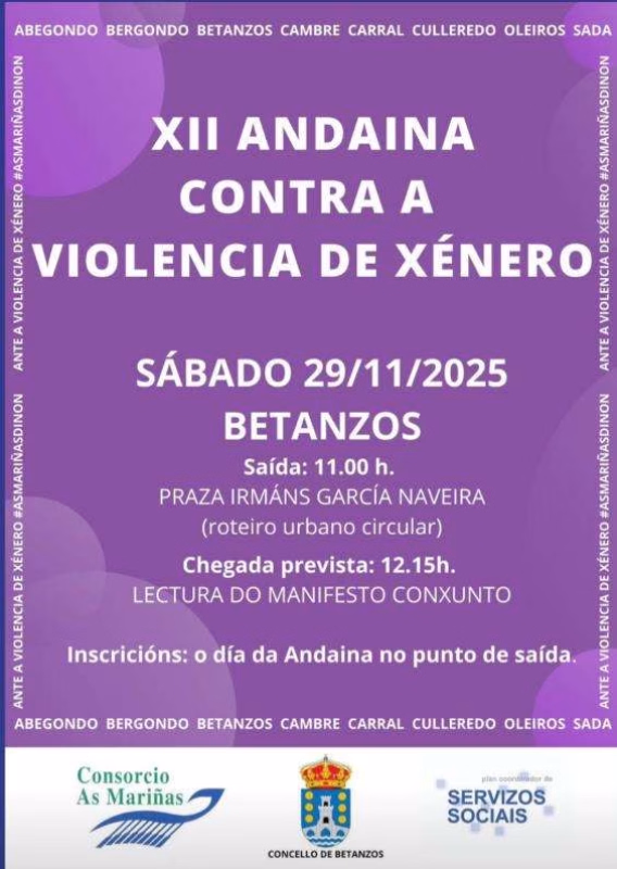 XII Andaina Contra a Violencia de Xénero en Betanzos en Betanzos