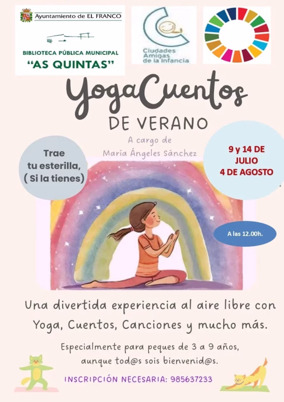 Cartel de YogaCuentos de Verano en El Franco