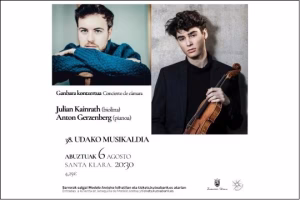 Ciclo Musical de Verano de Zarautz 2026: "Ganbera kontzertua: Julian Kainrath (biolina) Anton Gerzenberg (pianoa)"