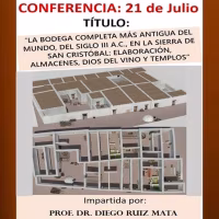 Conferencia 'La bodega completa más antigua del mundo, del siglo III a.C., en la Sierra de San Cristóbal'
