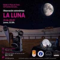 Observación astronómica de la luna en Fuentes de León