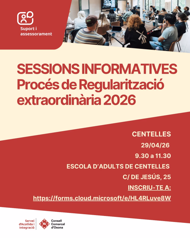Sessió Informativa sobre el Procediment de Regularització extraordinària 2026 en Centelles