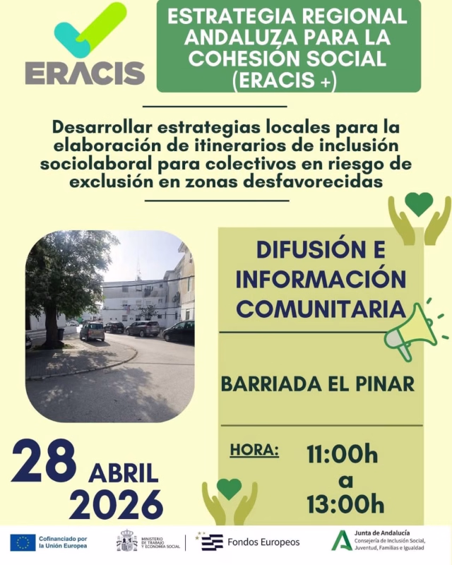 Jornada de difusión e información comunitaria ERACIS+ en El Pinar en Barbate