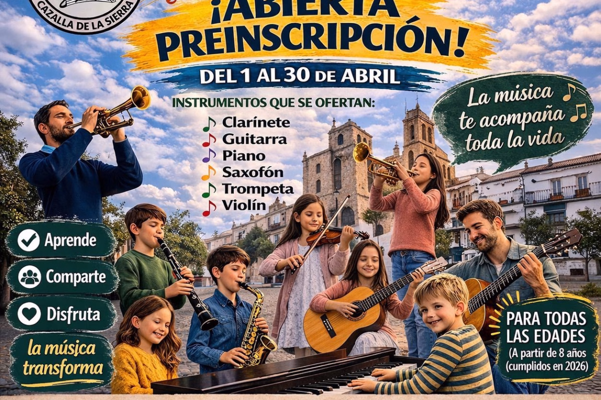Preinscripción Conservatorio de Música en Cazalla de la Sierra