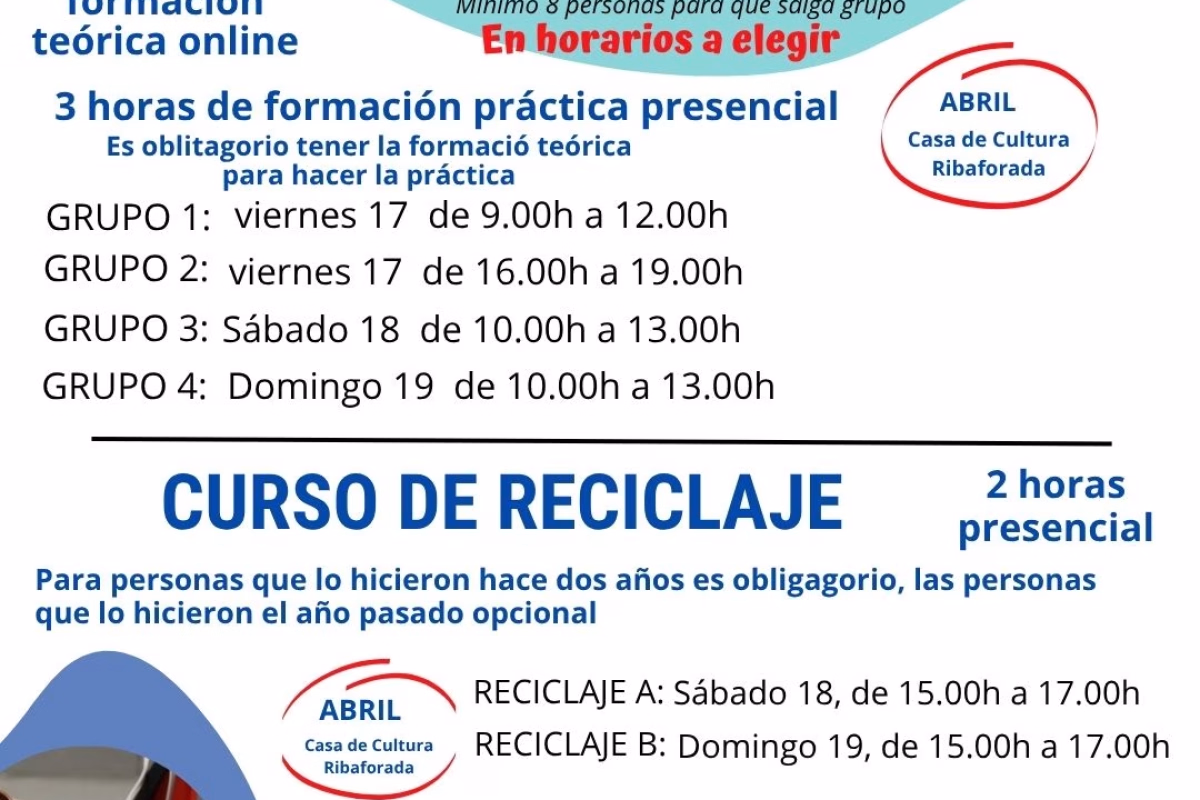 Formación en uso de desfibrilador (DESA) en Ribaforada