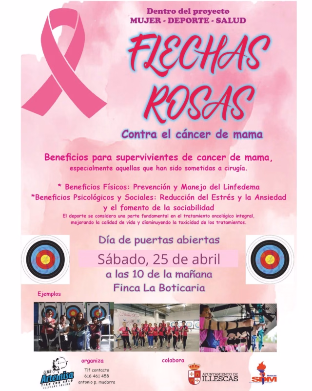 Jornada de Puertas Abiertas del Proyecto FLECHAS ROSAS contra el cáncer de mama en Illescas