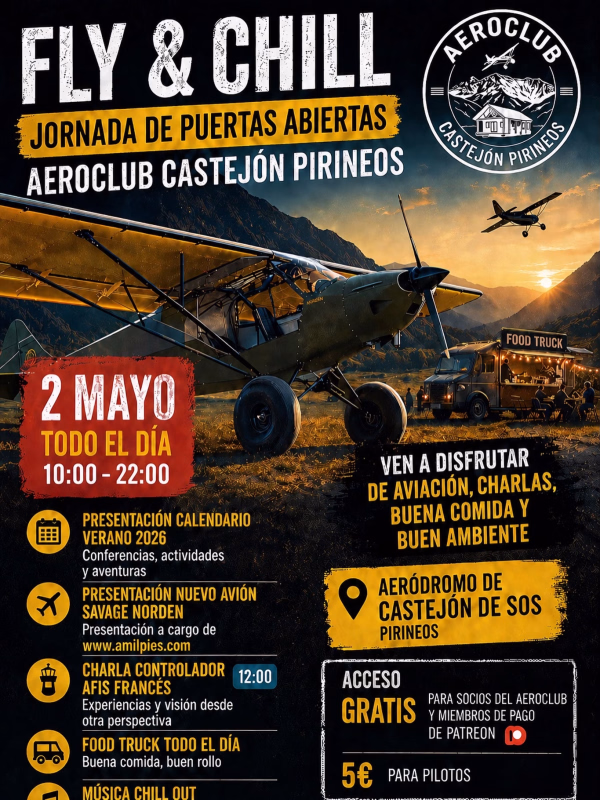 Jornada de Puertas Abiertas Fly & Chill Aeroclub Castejón Pirineos en Castejón de Sos