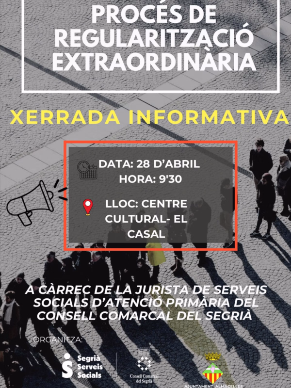 Xerrada Informativa: Procés de Regularització Extraordinària en Almacelles