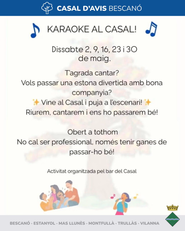 Karaoke en el Casal d'Avis en Bescanó