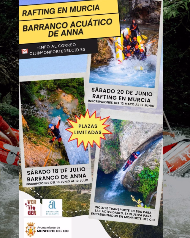 Rafting en Murcia en Monforte del Cid