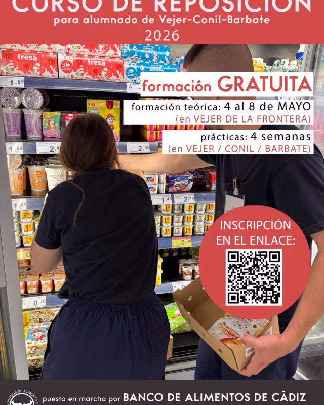 Curso gratuito de auxiliar de tienda/reposición en Barbate