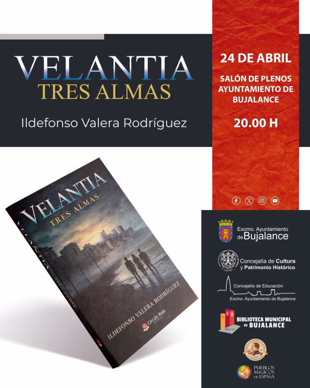 Presentación del libro "Velantia: Tres Almas" de Ildefonso Valera Rodríguez en Bujalance