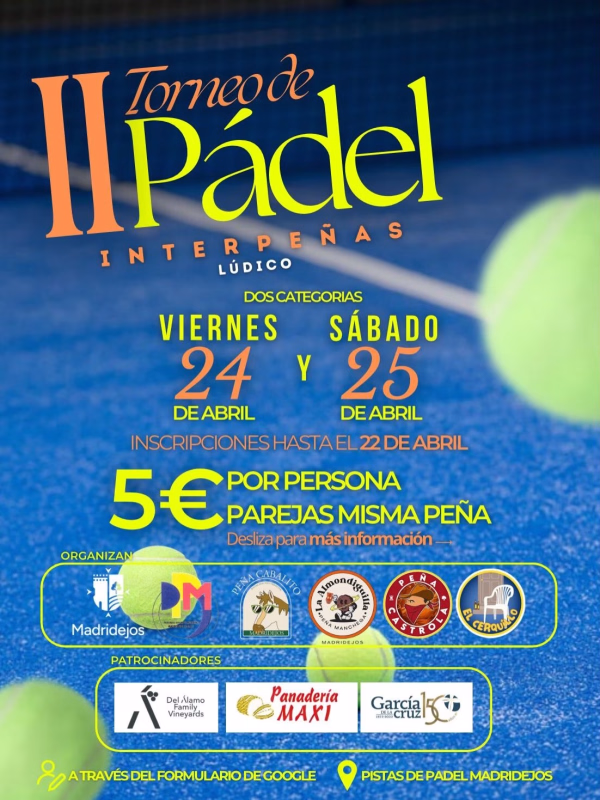 II Torneo de Pádel Interpeñas en Madridejos