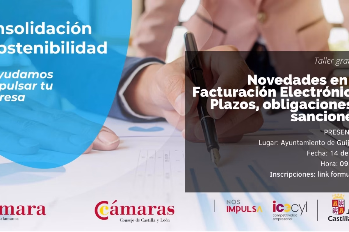 Taller gratuito sobre la facturación electrónica: plazos, obligaciones y sanciones en Guijuelo
