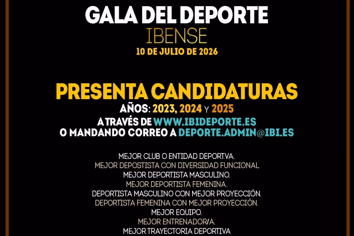 XVIII Gala del Deporte Ibense 2026 en Ibi