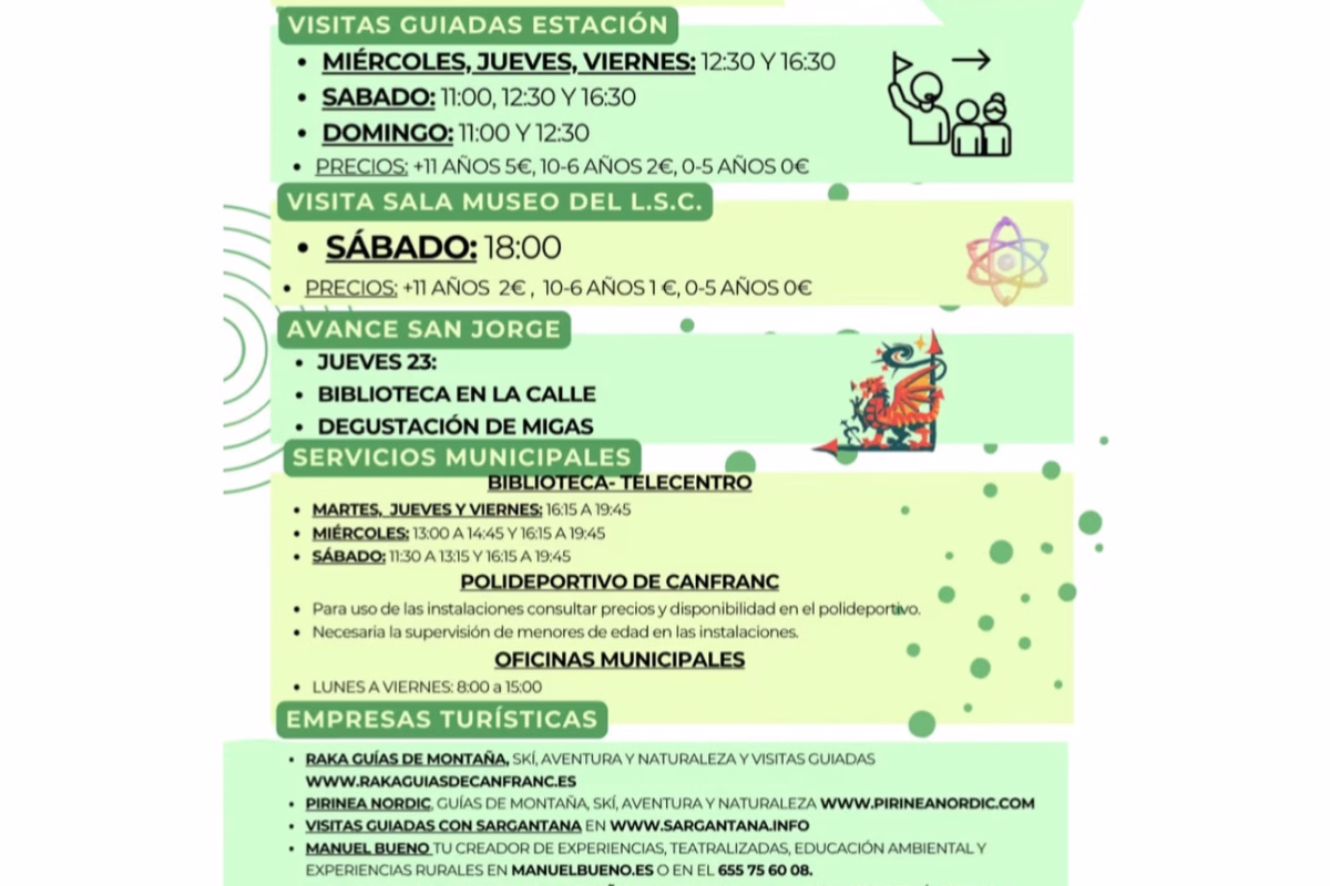 Agenda Semanal Canfranc 6-12 de Abril en Canfranc