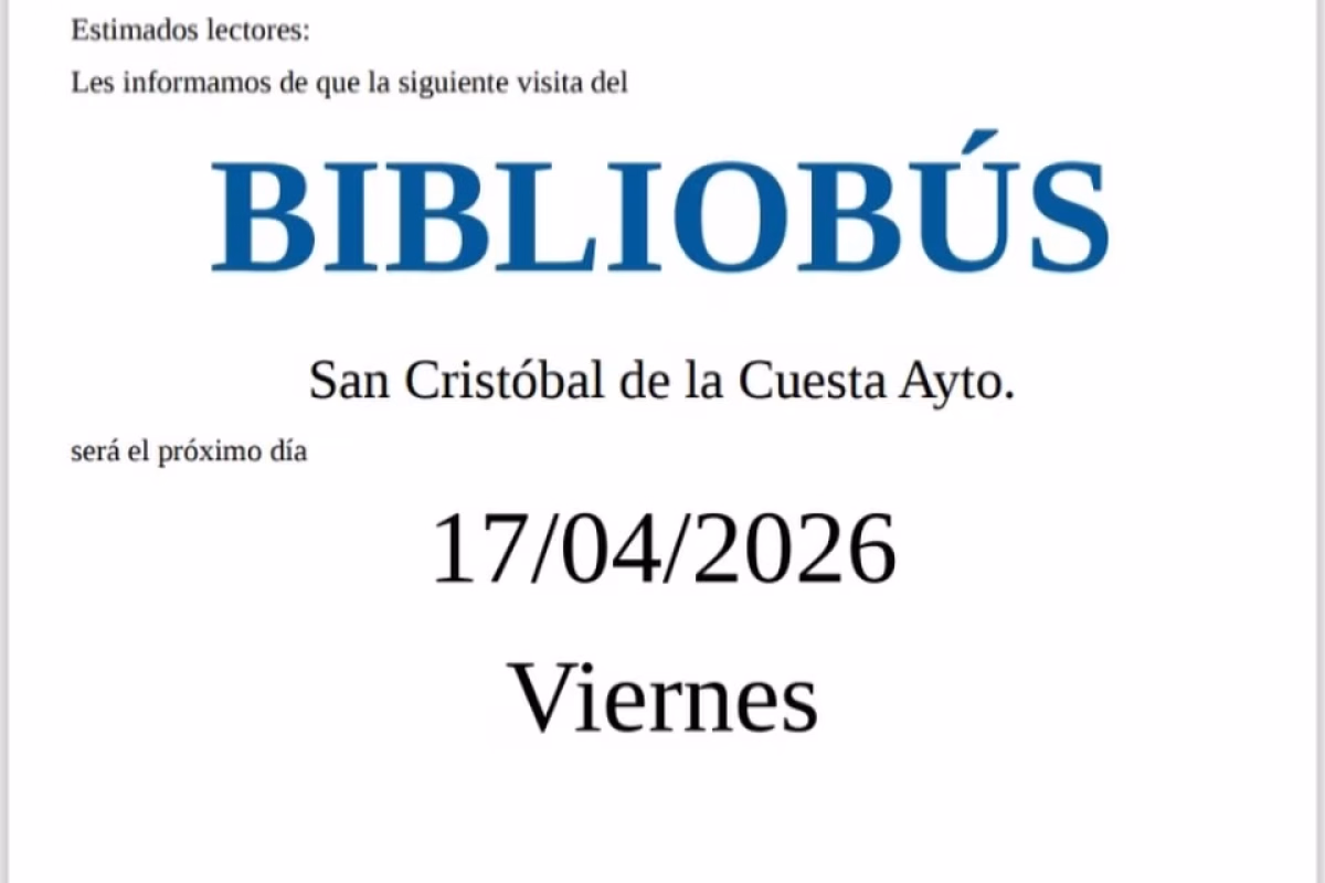 Bibliobús en San Cristóbal de la Cuesta en San Cristóbal de la Cuesta