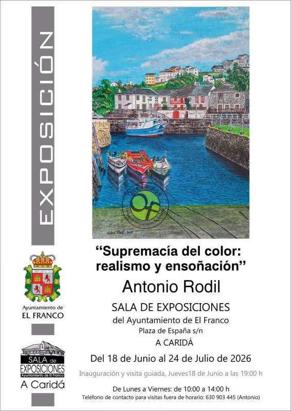 A Caridá acoge la exposición "Supremacía del color: realismo y ensoñación", de Antonio Rodil en El Franco