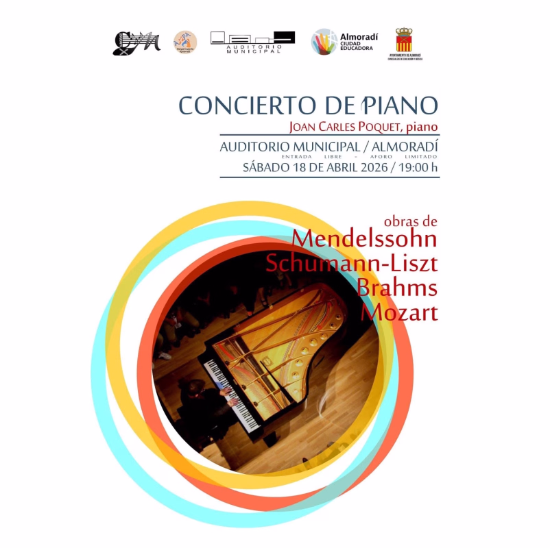 Concierto de piano a cargo de Joan Carles Poquet en Almoradí