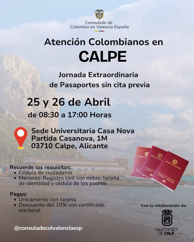 Jornada Extraordinaria de Expedición de Pasaportes sin Cita Previa en Calp