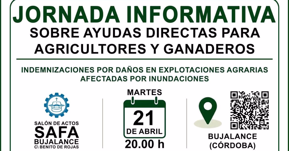 Jornada informativa sobre ayudas directas e indemnizaciones para agricultores y ganaderos de Bujalance en Bujalance
