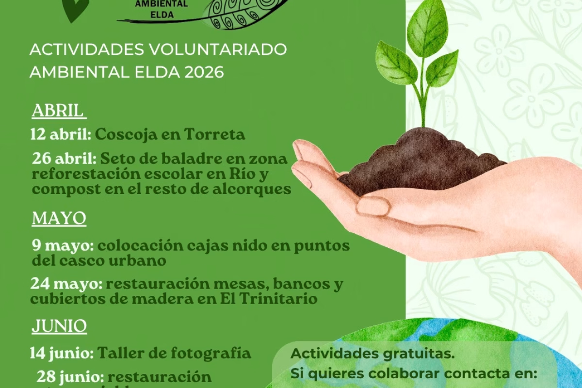 Actividades Voluntariado Ambiental Elda 2026 en Elda
