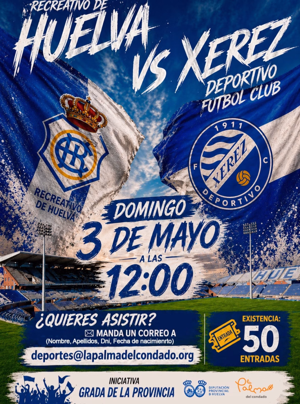 Partido de Fútbol: Recreativo de Huelva vs Xerez Deportivo Fútbol Club en La Palma del Condado