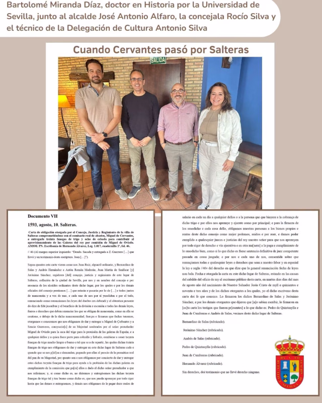 Homenaje a Miguel de Cervantes y colocación de azulejo conmemorativo en Salteras
