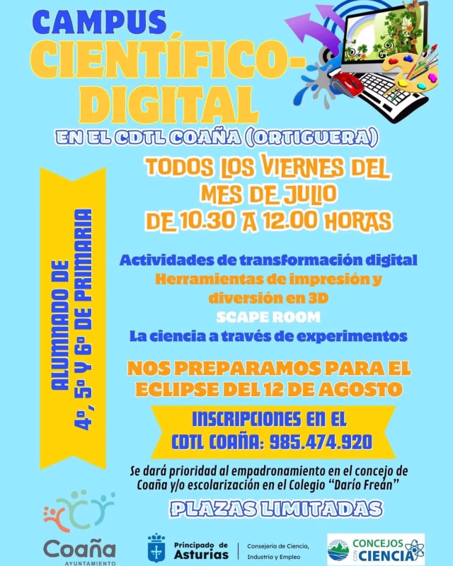 Campus Científico-Digital (Viernes 25 de julio) en Coaña