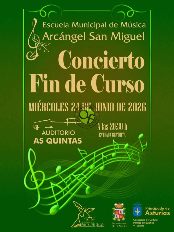 Concierto de Fin de Curso de la Escuela Municipal de Música Arcángel San Miguel en El Franco