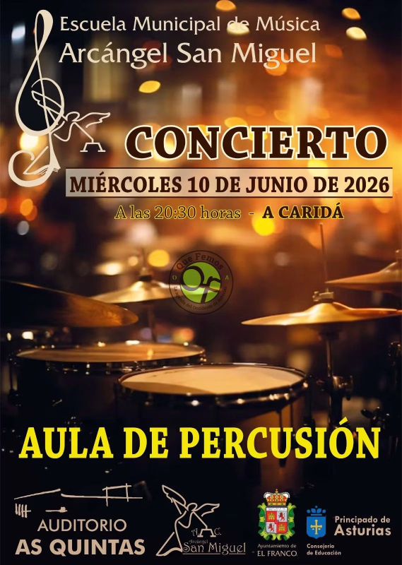 Concierto del Aula de Percusión de la Escuela Municipal de Música Arcángel San Miguel en El Franco