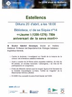 Conferencia sobre el Rei Jaume I: 750 aniversario de su muerte