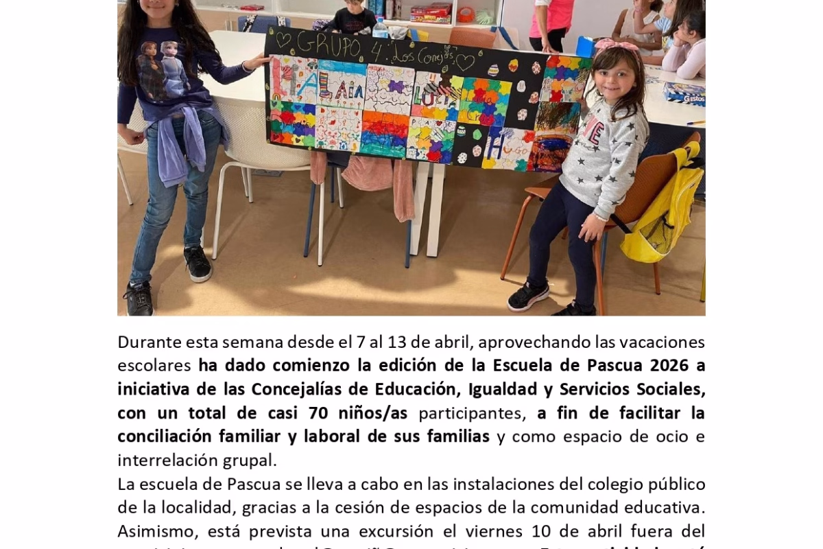 Escuela de Pascua 2026 en Formentera del Segura