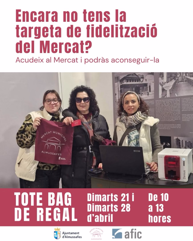 Obtención de la Tarjeta de Fidelización del Mercat Municipal en Almussafes