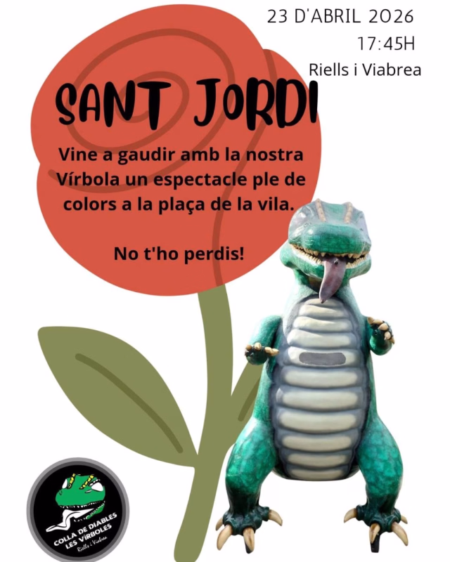 Espectacle de la Vírbola per Sant Jordi en Riells i Viabrea