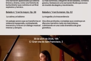 Concierto de Piano. Baladas de Frédéric Chopin. Lola de la Carrera