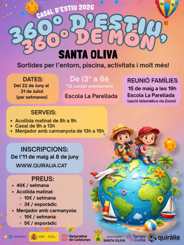 Casal d'Estiu 2026: 360º d'estiu, 360º de món en Santa Oliva