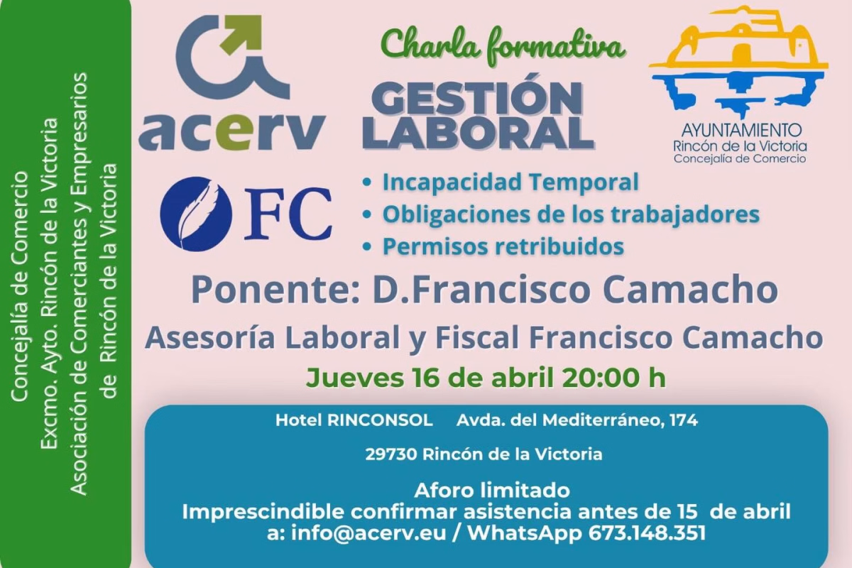 Charla formativa sobre gestión laboral en Rincón de la Victoria