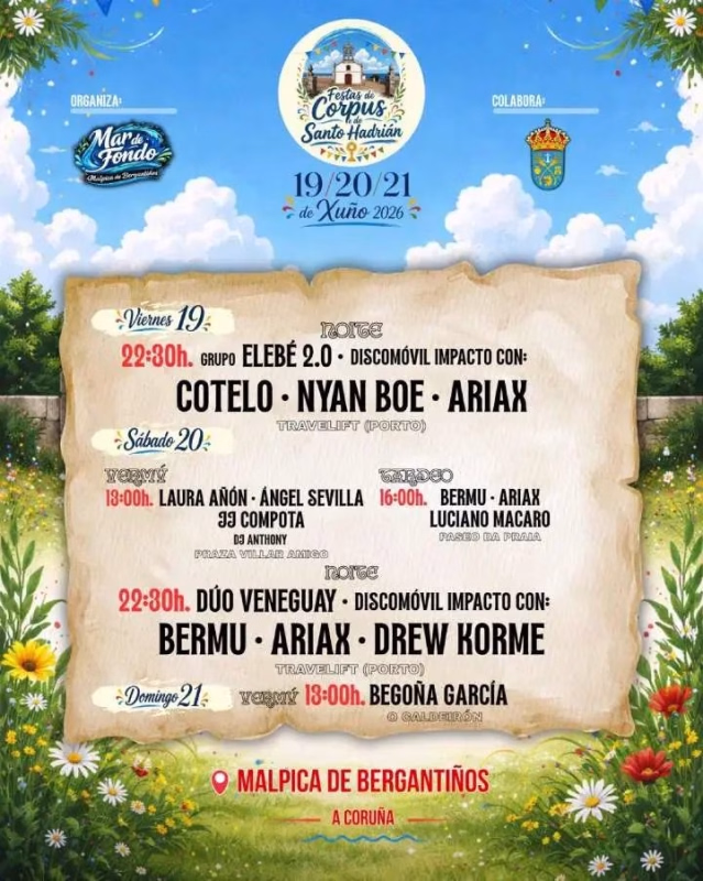 Festas de Corpus e Santo Hadrián en Malpica de Bergantiños en Cabana de Bergantiños