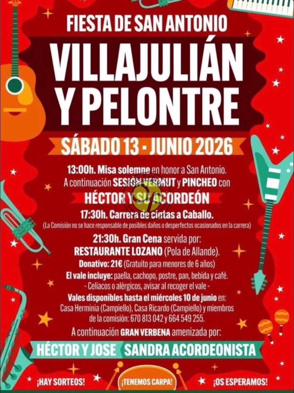 Fiesta de San Antonio 2026 en Villajulián y Pelontre en Tineo