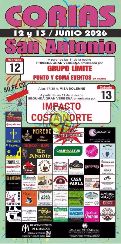 Primera Gran Verbena de San Antonio con Grupo Límite y Punto y Coma Eventos en Cangas