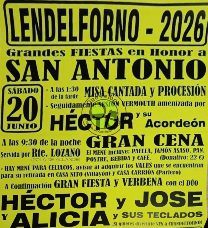 Gran cena de las Fiestas de San Antonio en Villayón