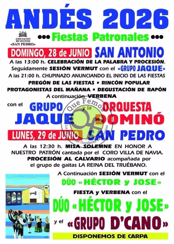 Fiestas de San Antonio y San Pedro 2026 en Andés en Navia