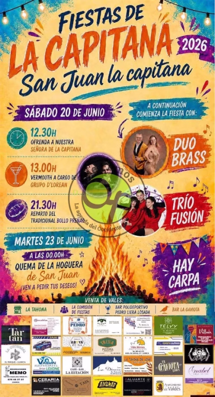 Fiestas de San Juan 2026 en La Capitana en Valdés