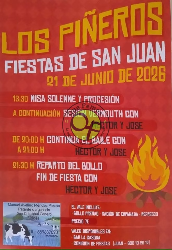 Fiestas de San Juan 2026 en Los Piñeros en Valdés