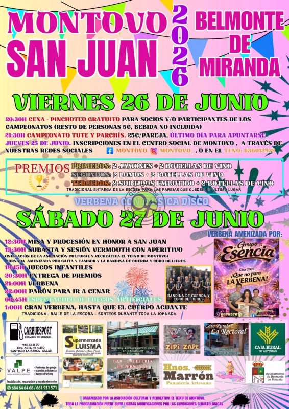 Fiestas de San Juan 2026 en Montovo en Belmonte
