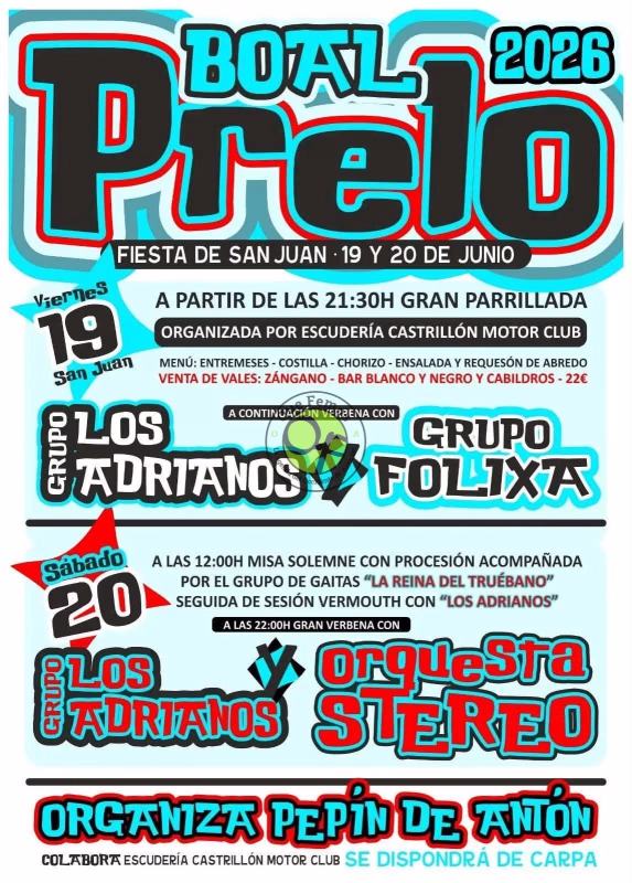 Fiestas de San Juan 2026 en Prelo en Boal