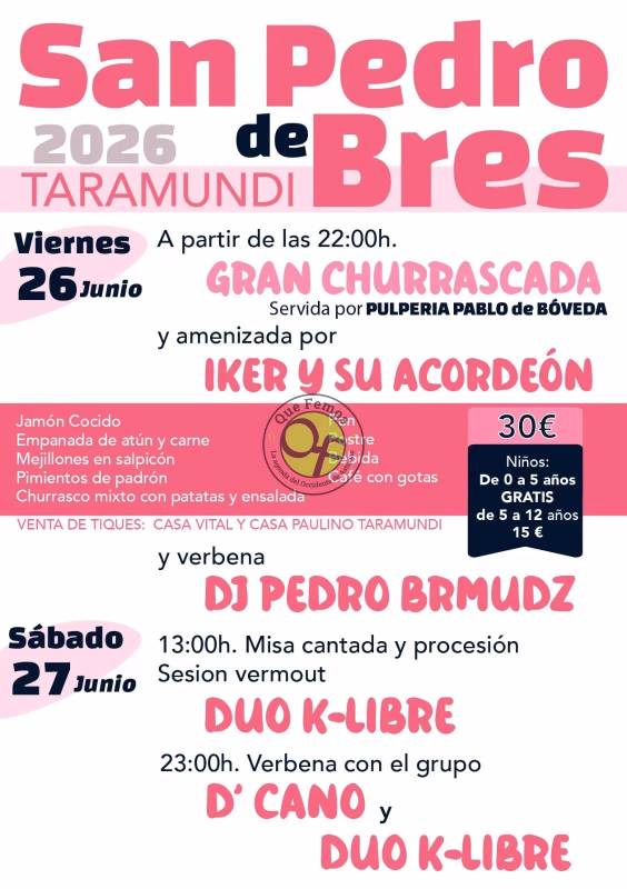 Fiestas de San Pedro 2026 en Bres en Taramundi